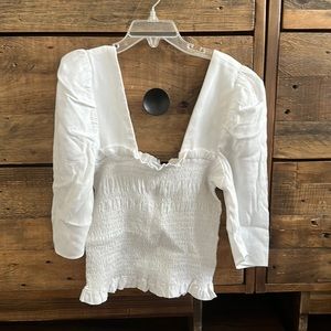 White, summer top with smoked silhouette